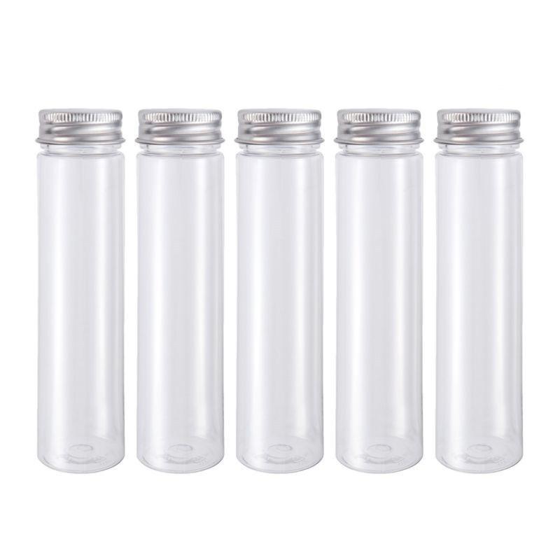 

110ml Clear Plastic Test Tubes with Screw Caps Cookie Nuts Bottle Containers for Party Favors Science Experiment Home