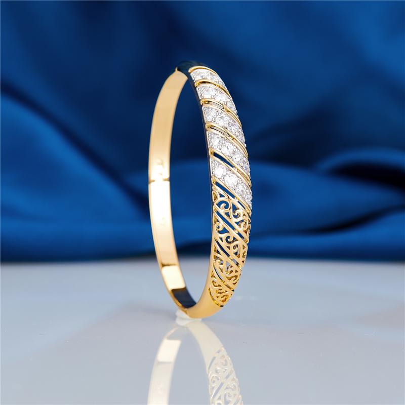

Bangle Feb Bangles Natural Copper Women Spiral Pattern White Wedding Luxury Fine Classic Jewellry