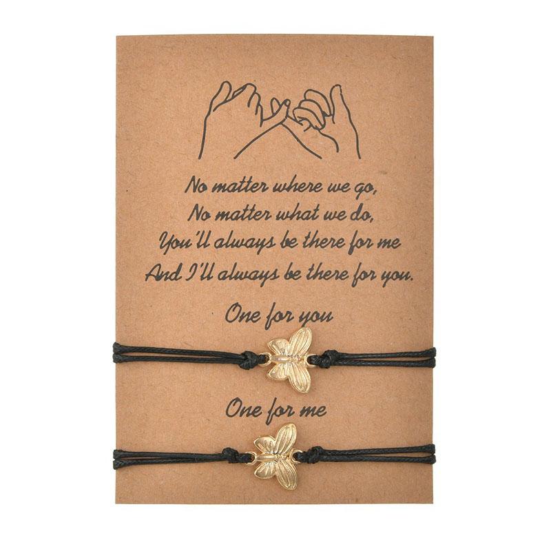

Charm Bracelets Gold Butterfly Rope Weave Bracelets&Bangles For Women Handmade Bracelet Friendship Jewelry Couple BT200371