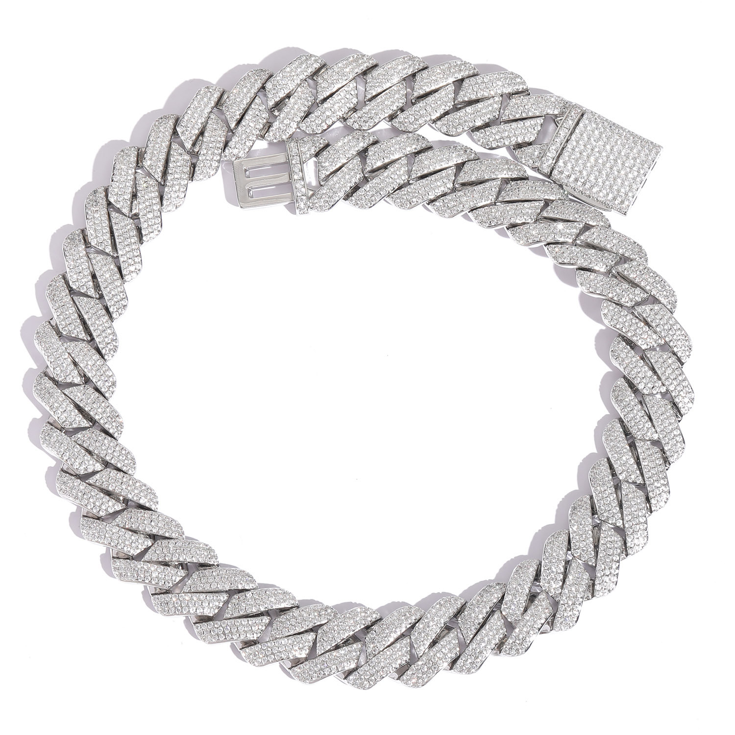 

Hot Trendy 20mm 16-24inch 925 Sterling Silver Pass Test Moissanite Diamond Cuban Chain Necklace Bracelet For Women/Men Nice Gift
