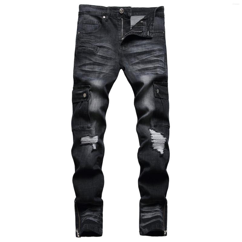 

Men's Jeans Men Classic Blue Denim Pants Stretch Skinny Quality Street Slim Fit Size 28-42 Ripped, 1755