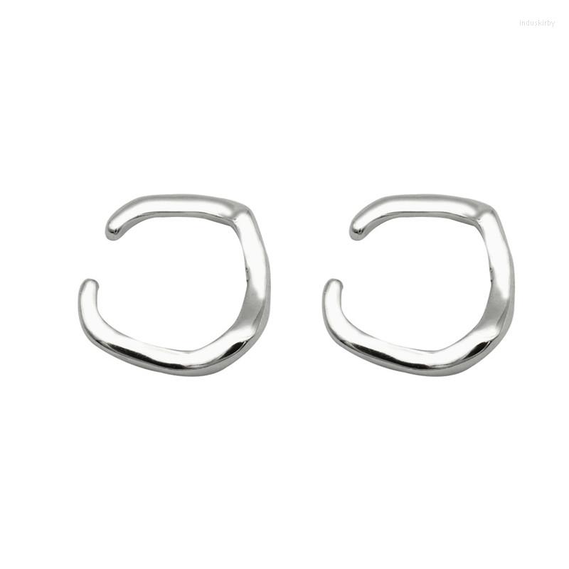 

Backs Earrings 2023 Irregular Simple Glossy Ear Clip Without Hole Personalized Creative Design Punk Metal Style Is Suitable For Women