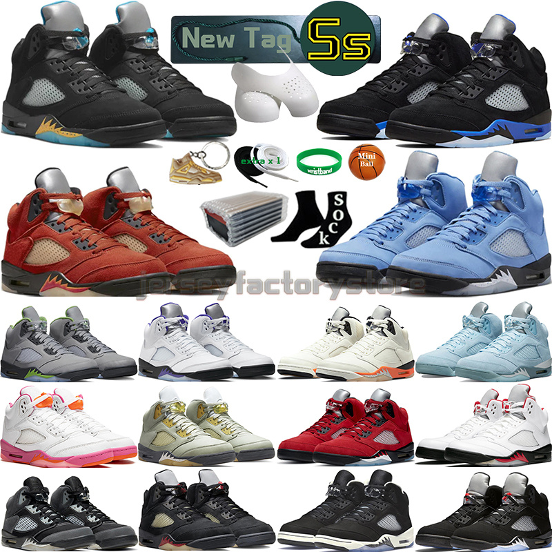 

5 Basketball Shoes for men women 5s Craft Aqua Concord UNC Green Bean Racer Blue Bird Oreo Metallic Raging Fire Red We The Best Bluebird Quai 54 Hare Mens Sports Sneakers, #21 high wheat