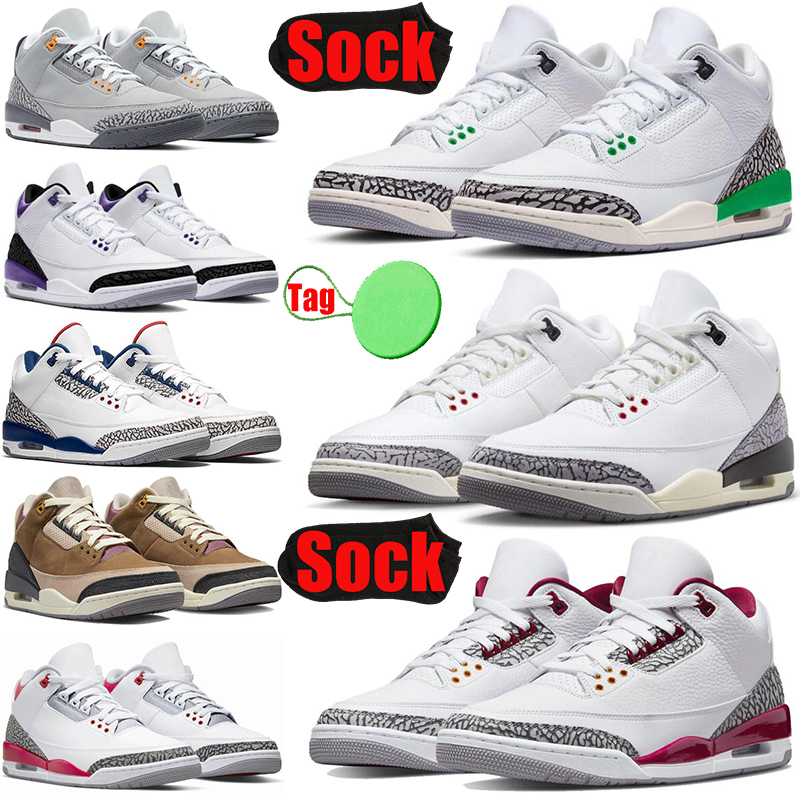 

White Black Cement Reimagined 3 3s basketball shoes jumpman for mens womens Fire Cardinal Red True Blue Dark Iris UNC A Ma Maniere men trainers sports sneakers runners, #23 true blue 40-47