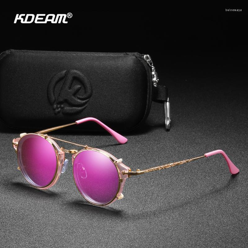 

Sunglasses Steampunk Clip On Men Round Sun Glasses Women Baroque Carved Legs All-matching Size With BoxSunglasses Belo22