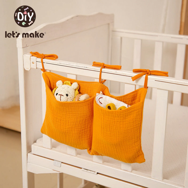 

Bedding Sets Let's Make Organizer For Baby Crib Hanging Storage Bag Diaper Nappy Multi-Purpose Holder Pockets Crib Accessories Bedding Sets 230316, Red