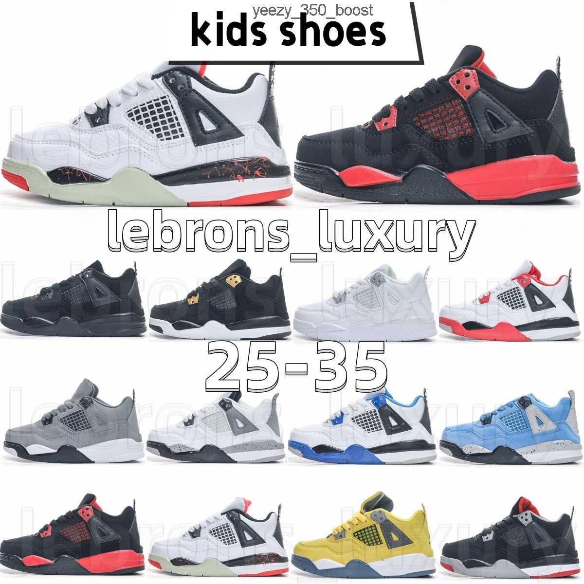 

Kids shoes Jumpman 4 Shoes Low Basketball Designer 4s Retro youth kid boys military Sail Muslin Black University Blue Cat Bred baby infants T5AK, #12