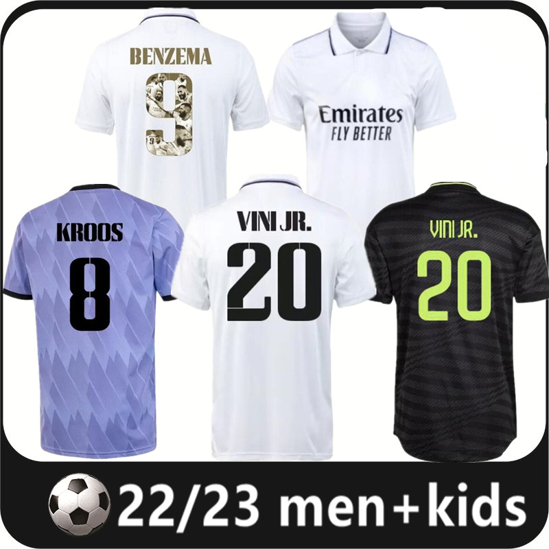 

2022 BENZEMA Finals soccer jerseys 22 23 football shirt VINI JR CAMAVINGA TCHOUAMENI REAL MADRIDS VALVERDE ASENSIO MODRIC camiseta men kids kit 2023 Player uniforms, Away