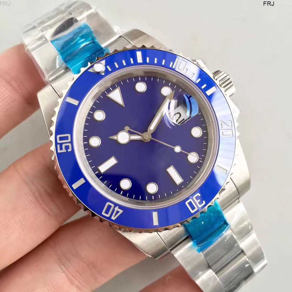 

Designer Rolax Watches Mens Watch Mechanical Top Blue Ceramic Bezel Sapphire Dial Stainless Steel St9 40mm Automatic Movement Men Wristwatches Frj NBDV