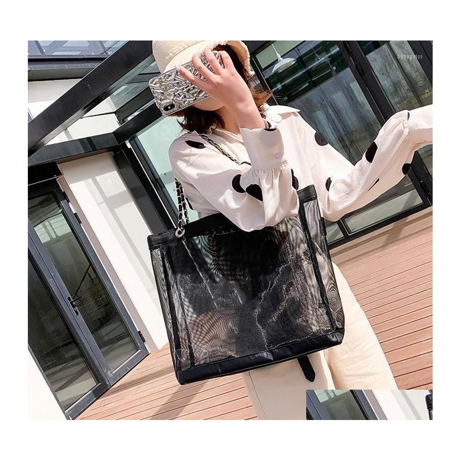 

Other Bags Storage Luxury Design Mesh Bag Transparent Beach Tote Big 2022 Summer Shop Famous Designer Capacity Shoder Hand Bagsstora Dhvnp