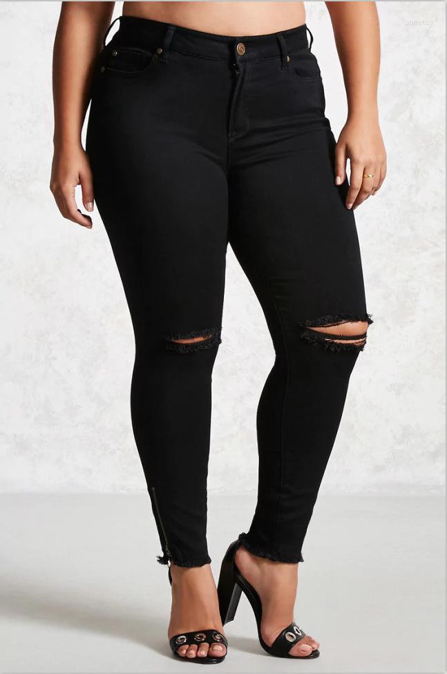 

Women's Jeans Women's High Waist Extra Large Size Super Stretch Slim Fit Pencil Pants Skinny Plus, Black