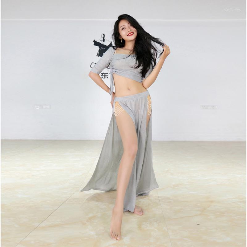 

Stage Wear Arrival Women Belly Dance Training Clothing Spandex Outfits Girls Costume Bellydance Class Top And Skirt Suit, Red