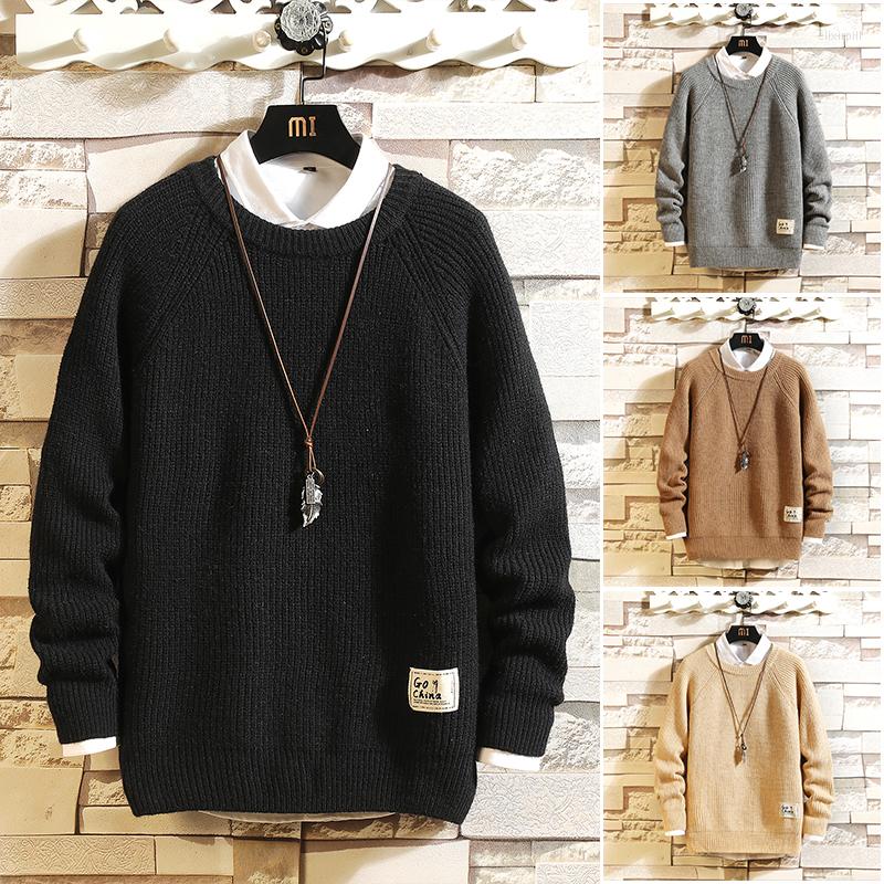 

Men's Sweaters Men's Knitted 2023 Loose Fit Korean Men Pure Pullovers Casual Christmas Sweater, Black