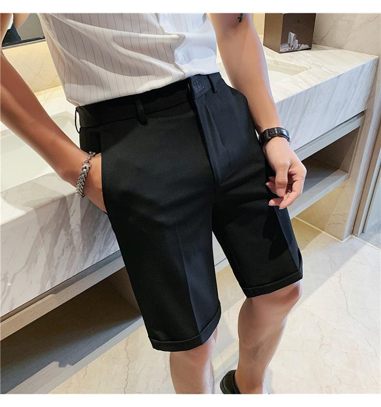 

Men's Shorts Summer Slim Fit Solid Color Trousers Fashion Embroidered Casual Business Suit G349Men's, Color2