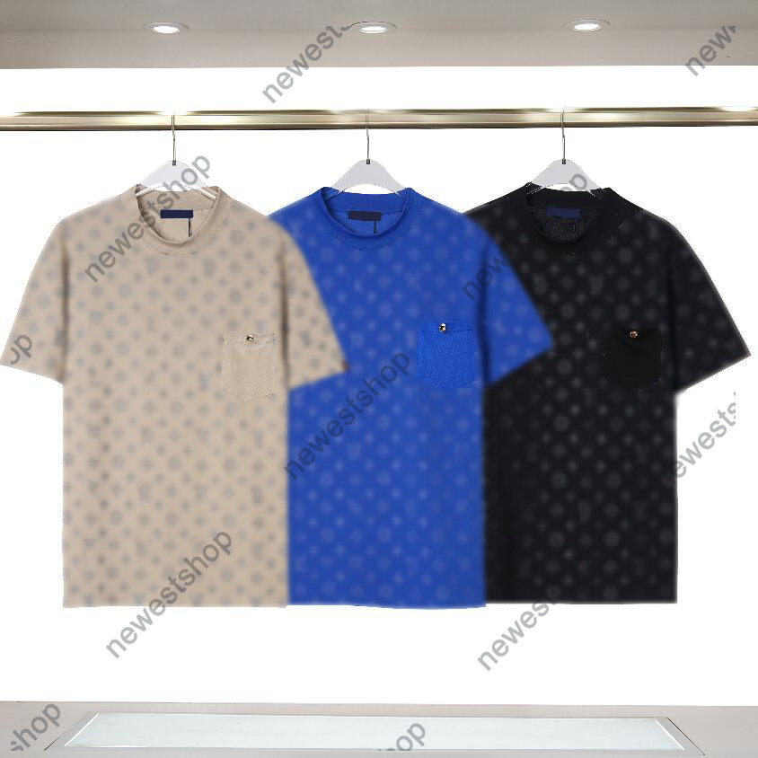 

2023 Men's Plus Tees & Polos Men designer t shirt classical letter Print t shirts short sleeve cotton Chest pocket tshirt women t-shirt Street Casual Tshirts, Black