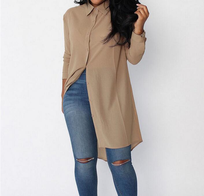 

Women' Blouses & Shirts 2023 Fashion Sexy Women Autumn Casual Long Sleeve Shirt Chiffion, Black