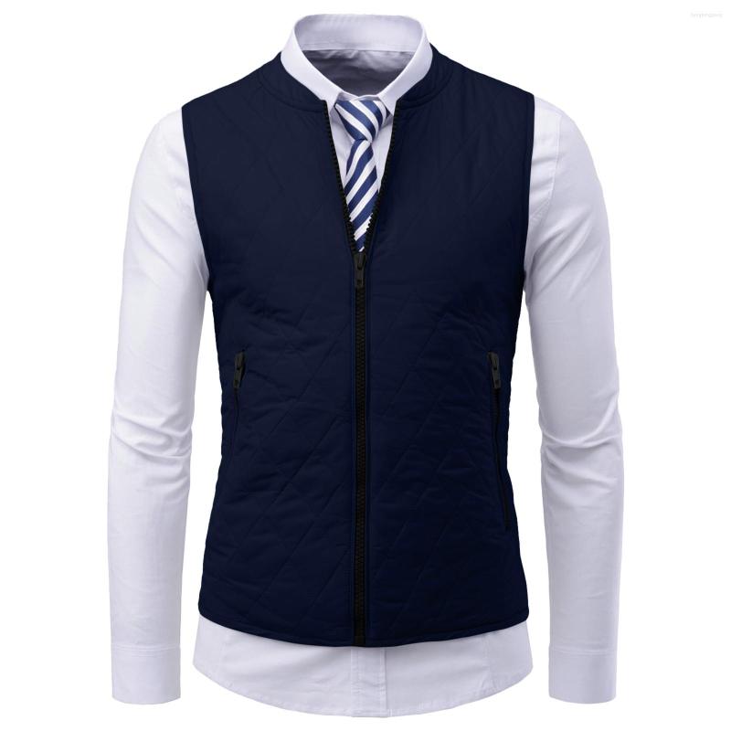 

Men' Tank Tops Mens Slim Fit Winter Coats Men Autumn And Plaid Pocket Sleeveless Top Jacket Vest Blouse Zipper Sweater, Black