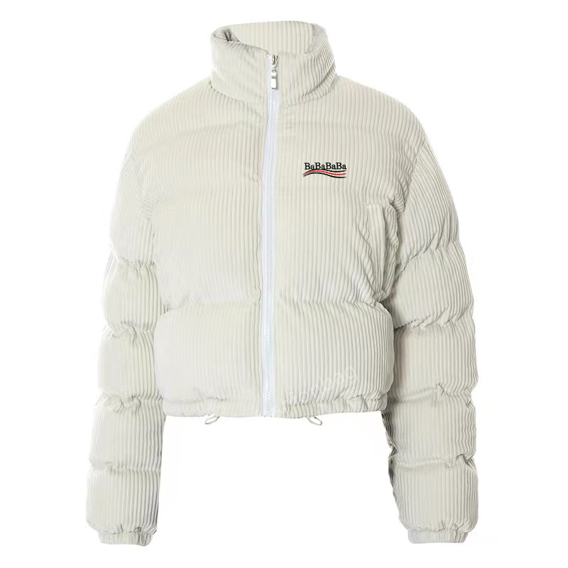 

23s Women's Down Padded Parka Casual French Paris Stylist Novelty Flannel Top Women's Thermal Jacket Zip Coat, Photo style and color