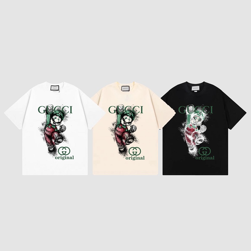 

Gucci Mens T-Shirts Ess Tees Designer Shirt Men Women Laminated Print Short Sleeve Letter Loose Oversize Casual T-shirt, G3