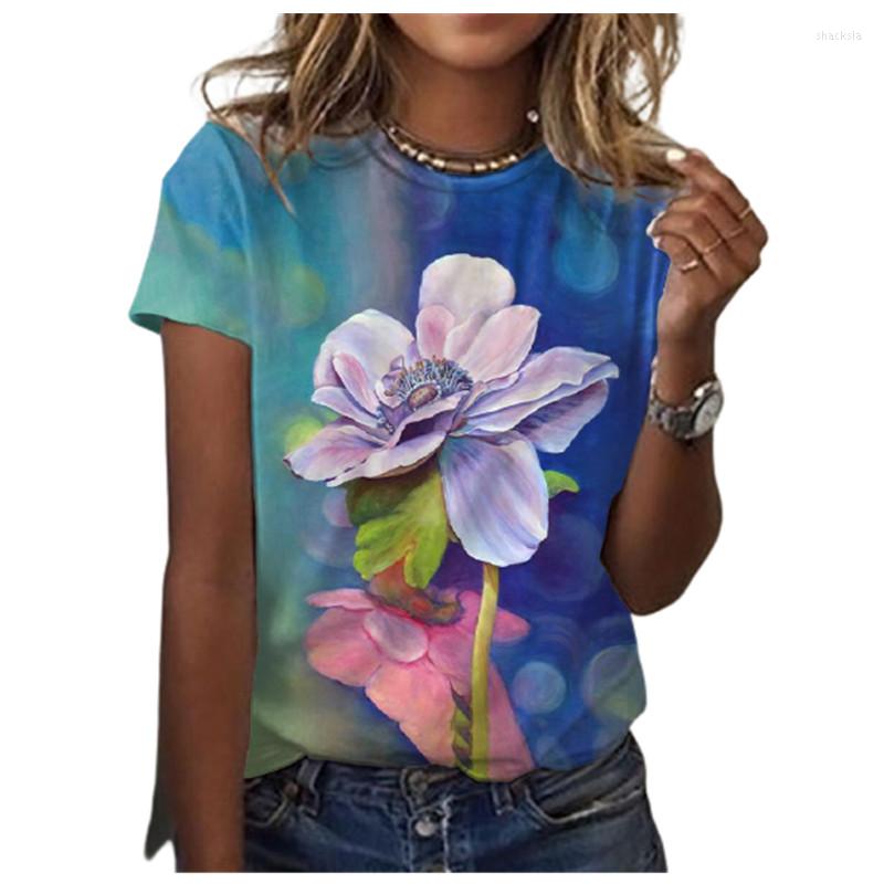 

Women's T Shirts Women's Shirt Short Sleeve 3d Flower Print T-shirts Summer O-neck Casual Loose Tops 2023 Fashion Ladies Streetwear, Ofsh-01299