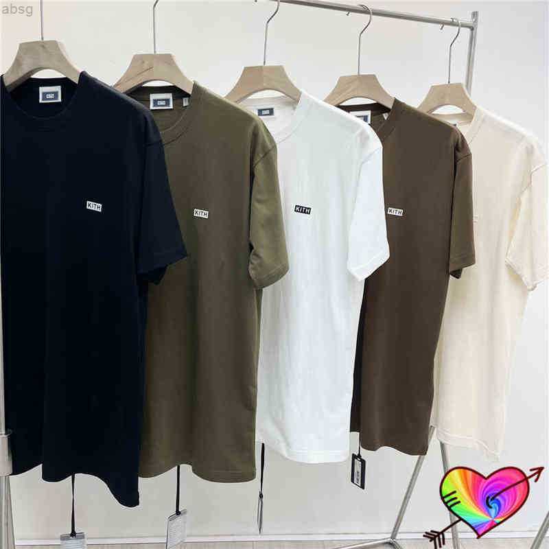 

2023ss Summer Kith the Dye T-shirt Men Women High Quality Classic Flocked Box Tee Oversize Short Sleeve, Beige