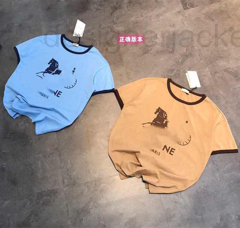 

Women' T-Shirt designer Horse cart classic short-sleeved women t-shirt wrapped round neck printing I DWK0, Khaki