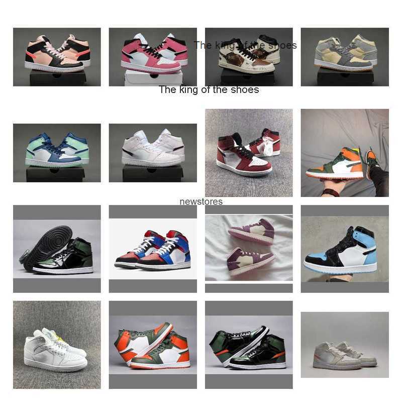 

2023 OG2023 OG Basketball Shoes Sneakers Sports Red Mint Green Pink Toe Shattered Backboard Traderjoes Jumpman 1 1S With Mens And Womens Top, #07
