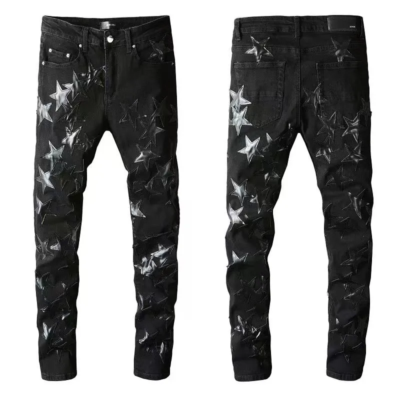 

2023 Designer Mens Jeans Pants Ripped High Street Fashion Brand Pantalones Vaqueros Para Hombre Motorcycle Embroidery Trendy Long Hip H NnE, #7
