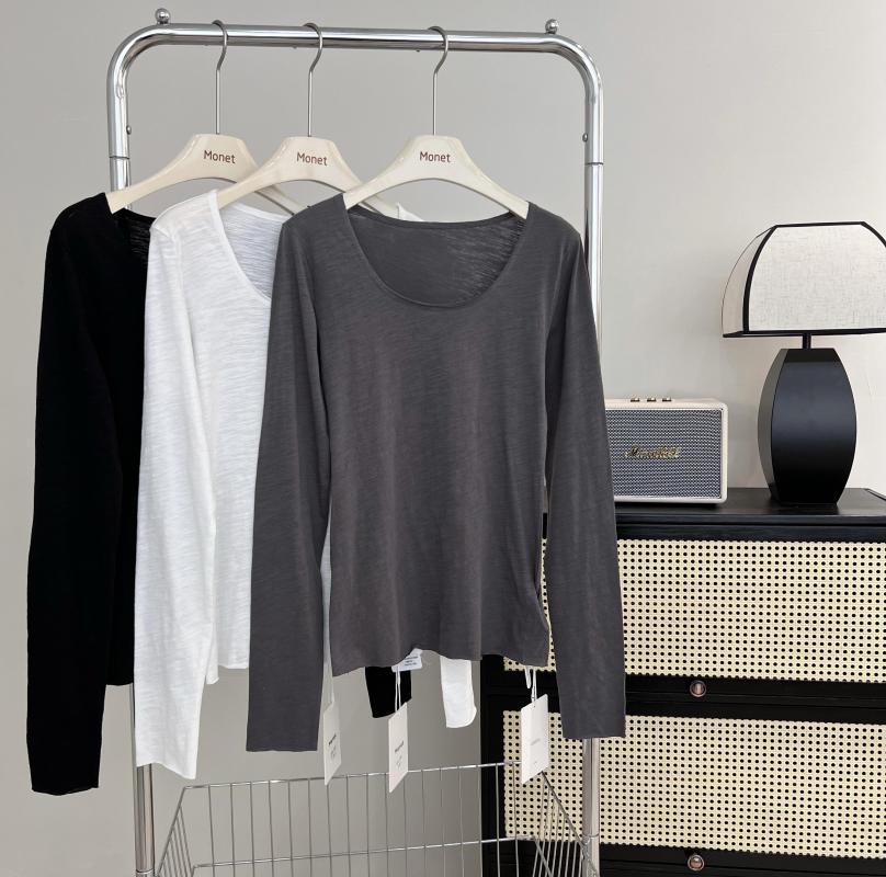 

Women' T Shirts Women' Summer Thin Long Sleeve Shirt Casual O Neck Solid Color Lady Sun-proof Tee, Black