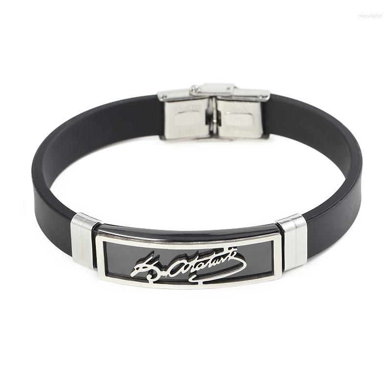 

Strand High Quality Titanium Steel Stainless Accessories Charm Bracelet Silicone Bangle Man Fashion Gift Jewelry