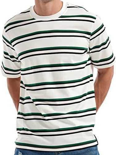 

Men' tee shirts sleeve tee fashion loose fit classics crew neck stripe t-shirtSOIX, 19 wine red