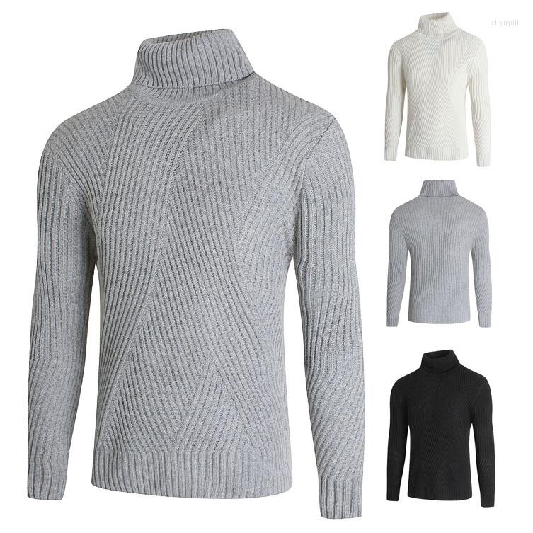 

Men's Sweaters 2023 Men's High Quality Turtleneck Twisted Fashion Solid Color Sweater Pullover Warm Computer Knitted Wool Casual, Black