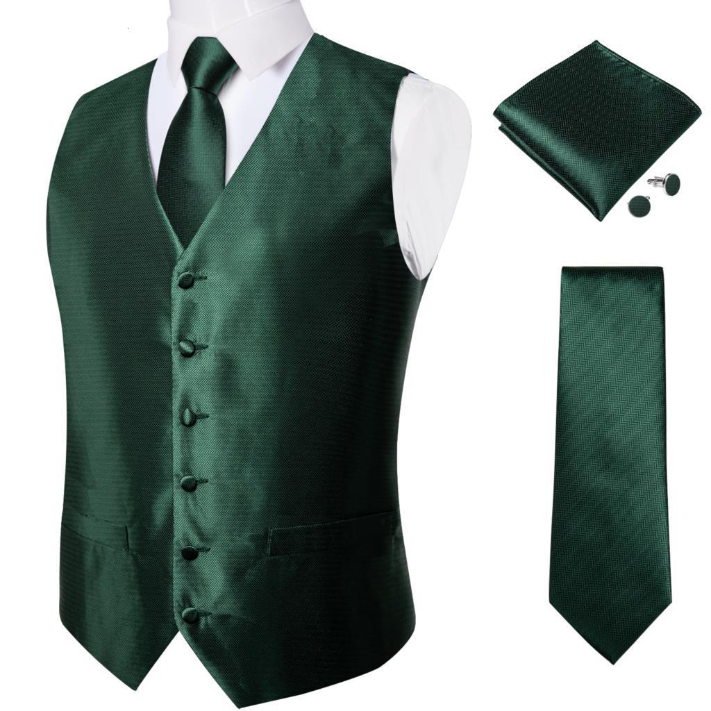 

Men's Vests Men's Suit Vest Neck Tie Set Wedding Party Dress Paisley Solid Green Silk Waistcoat Tuxedo Male Blazer DiBanGu 230316, M-109