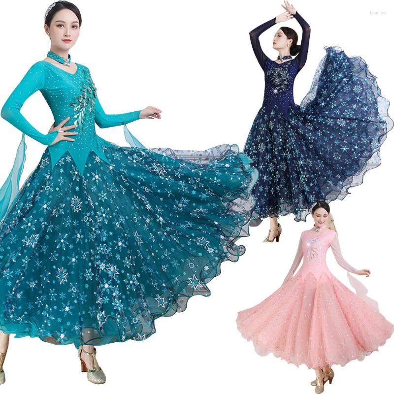 

Stage Wear Flower Ballroom Dance Dresses For Women High Quality Costume Practice Floral Flamenco Exotic Dancewear, Green