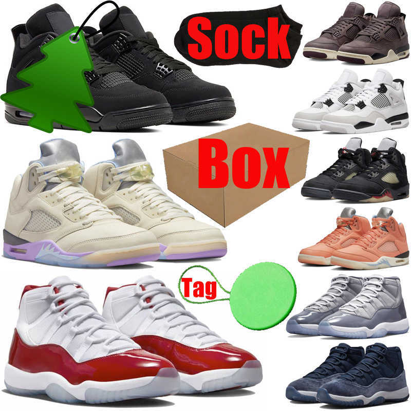 

Box With Cherry 4 5 11 basketball shoes for mens womens jumpman 4s 5s 11s Military Black Cats Canvas Cool Grey A Ma Maniere sail Off Noir, #30 metallic 40-47
