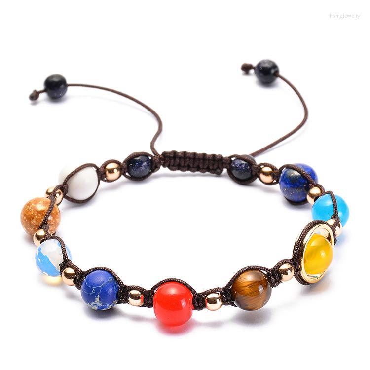

Strand Solar System Universe Galaxy Eight Planets Nine Star Guardian Natural Stone Beaded Adjustable Charms Bracelets Wedding Gift