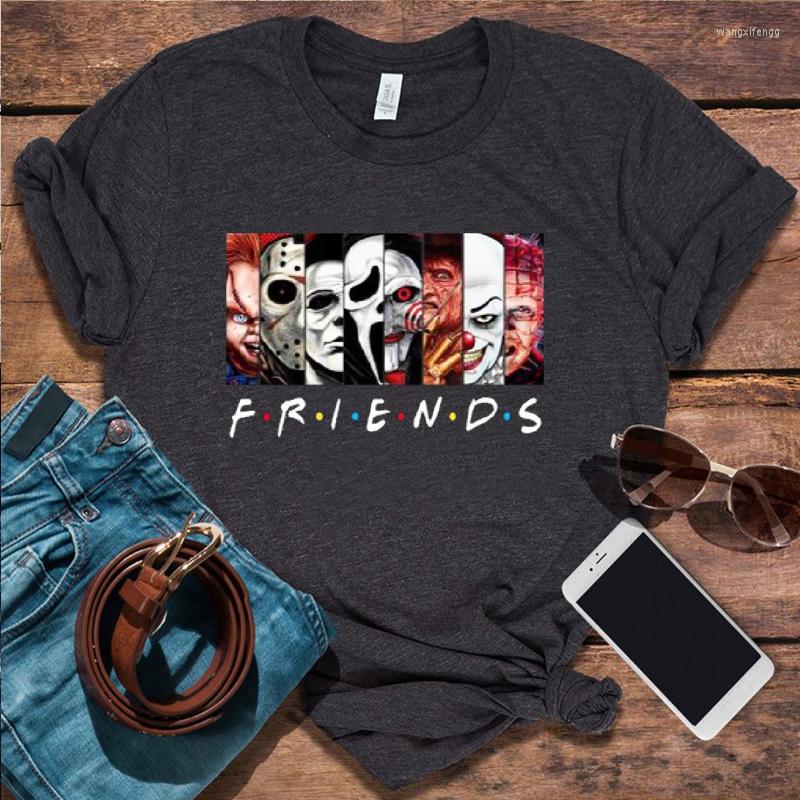 

Women' T Shirts Horror Squad Tshirt P Fashion Women Clothing Halloween Fan Graphic Tees Friends Shirt Print, Sk6020-r