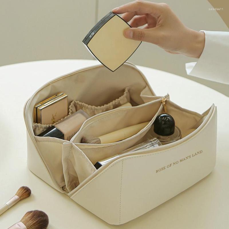 

Cosmetic Bags Large Capacity Travel Bag Multifunction Pu Toiletry Kit Women Portable Makeup Brush Organizer Bathroom Washbag, Pink