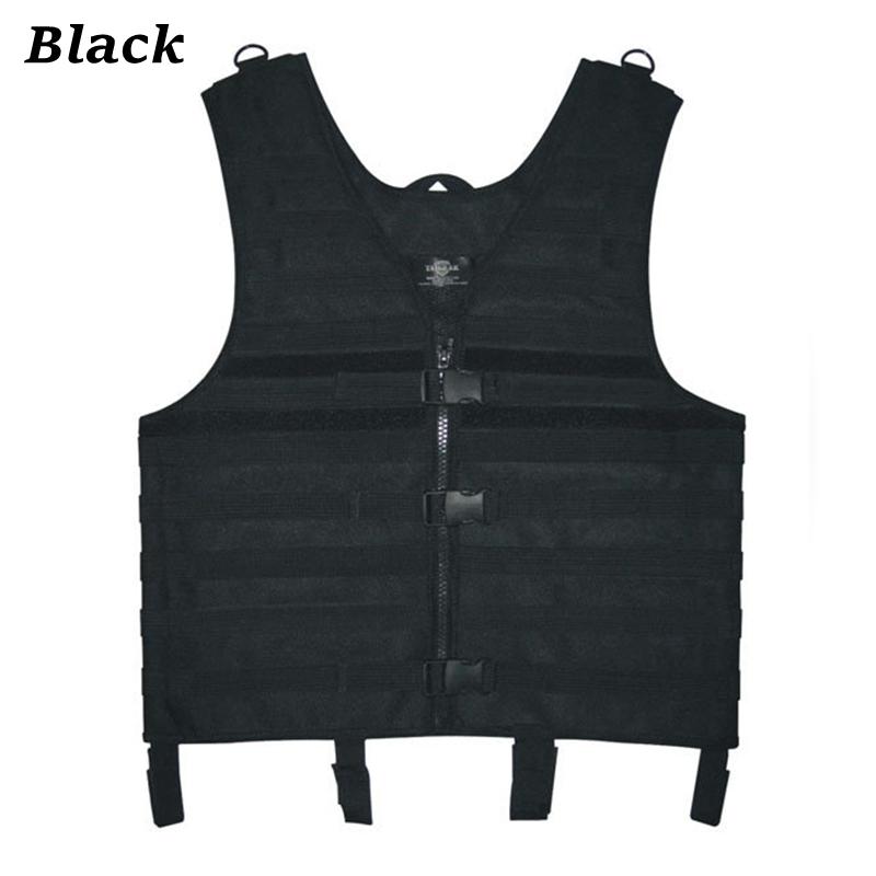 

Hunting Jackets Adjustable Camouflage Nylon Tactical Vest Multi Use Molle For CS War Game ACU, Black