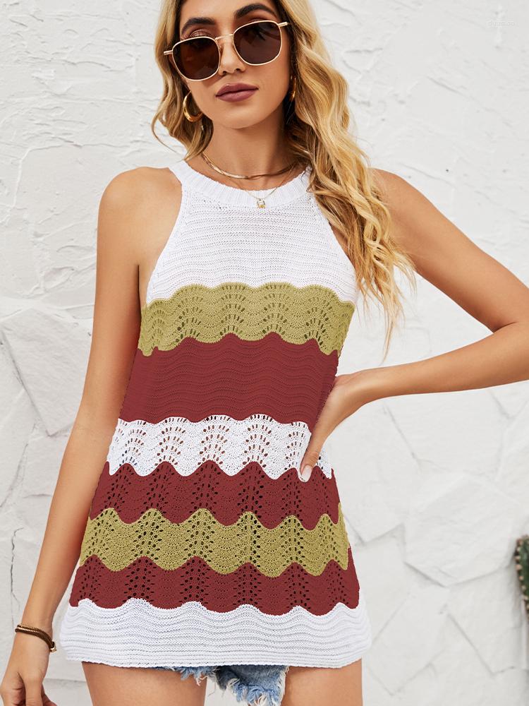 

Women' Tanks Women Halter Streetwear Casual Tank Top Spring Summer Office Lady Cut Out O Neck Fashion Loose 2023, Orange