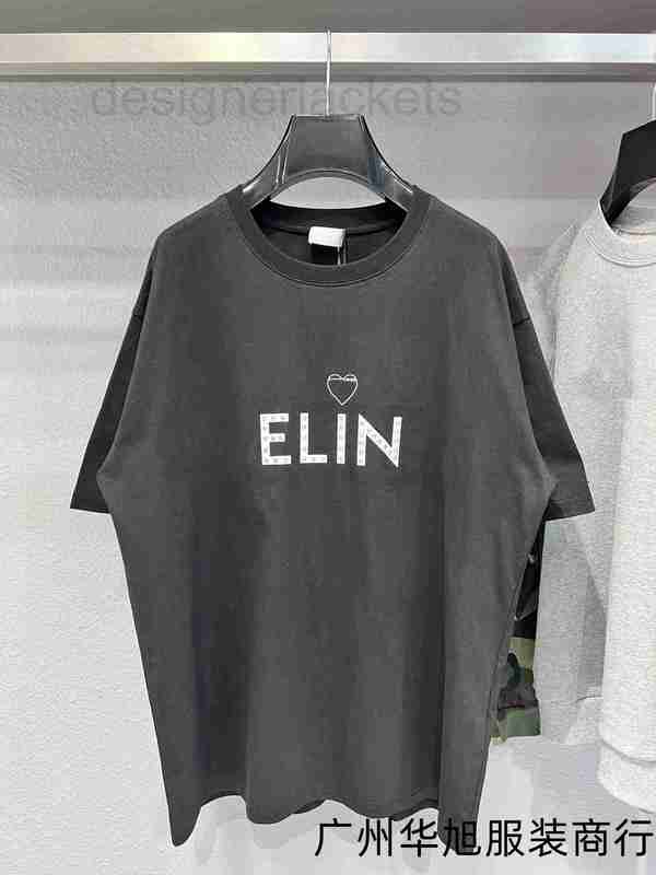 

Men's T-Shirts designer Liu Ding English letter love print on the front men and women's same short-sleeved T-shirt DUWX, Black