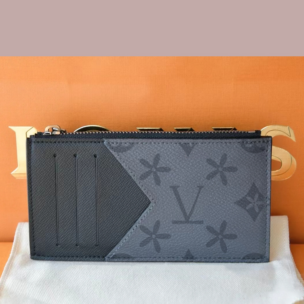 

Small COIN card holder Designer coin purse M30271 Womens Luxury 4 card slots Graphite wallet bag case passport key pouch wristlets mens Embossed keychain pocket bags, Damier ebene