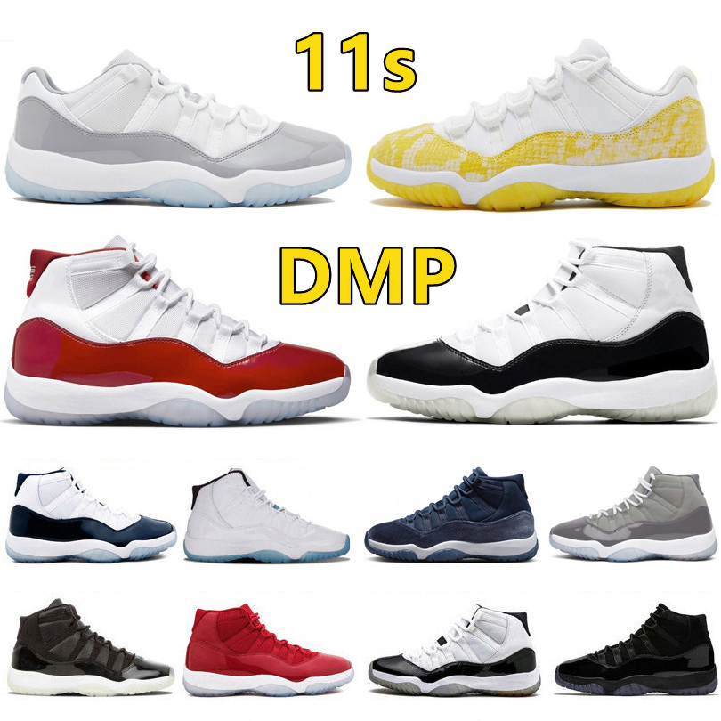 

11 11s Mens Basketball Shoes DMP Cool Grey Cherry Gamma-Blue Midnight Navy Space Jam Yellow Snakeskin Men Women Trainer Sports Sneakers Sneaker 36-47, Color#17