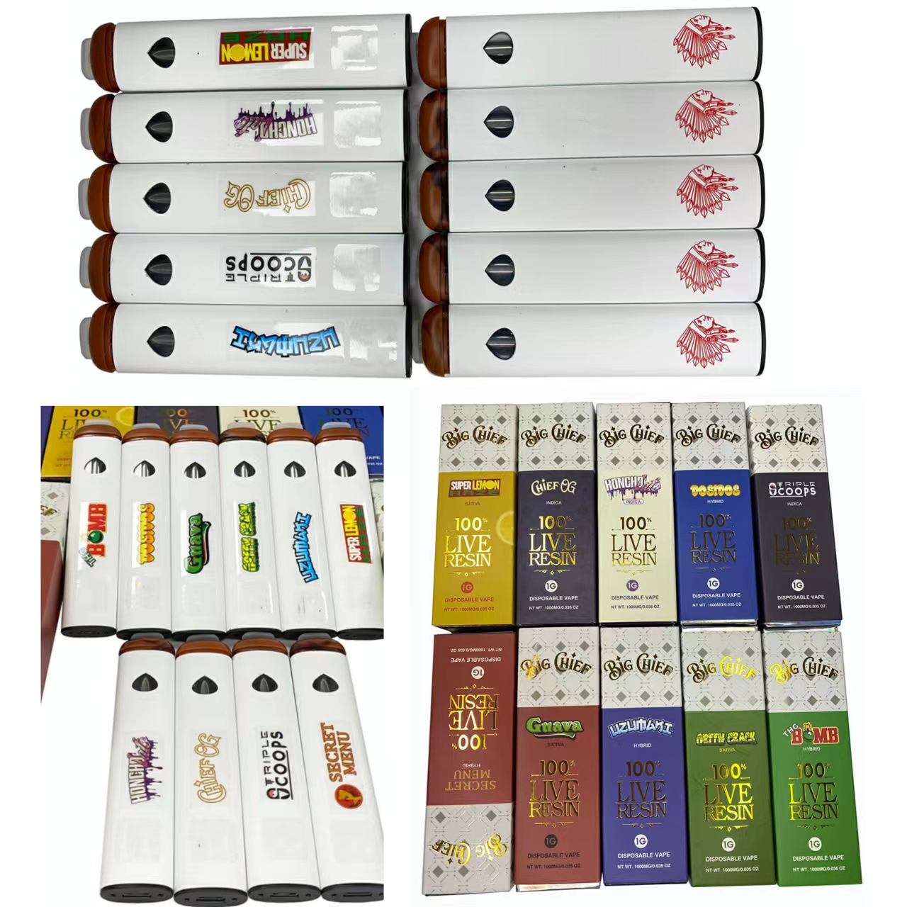 

Big chief Disposable Vape Pens Cigarettes 1.0Ml Ceramic Coil Pod empty 280Mah Rechargeable Battery Vapes For Thick Oil 10 Flavors
