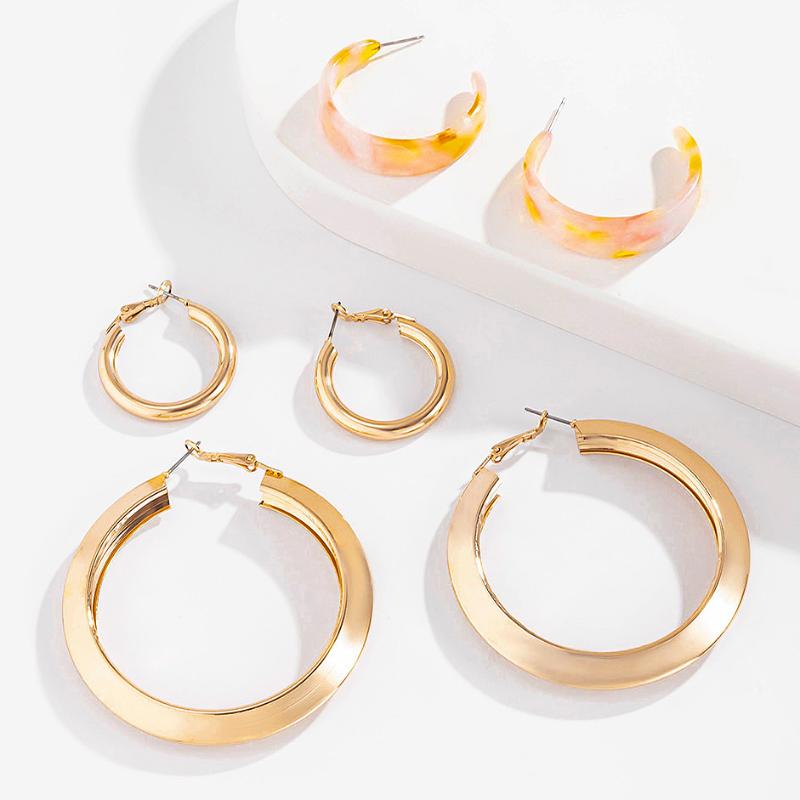 

Hoop Earrings & Huggie Still Accessory 2023 Classic Set Of Ear Hoops Instagram Trendy Daily Match Female Statement Metal Circular Twisted