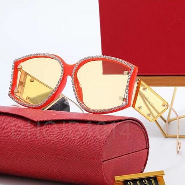 

Man Glasses Designer Sunglasses Women Fashion Diamond frame Coating Sunglass UV400 Evidence Eyeglass Wooden Mens Eyewear Eyelgasses
