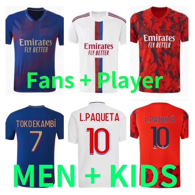 

men kids kit 2022 2023 soccer jerseys Lyon BOATENG CHERKI L.PAQUETA 23 maillot de foot OL AOUAR DEMBELE TOLISSO Kadewere TETE football shirt Fans player Version ZZ, 22/23