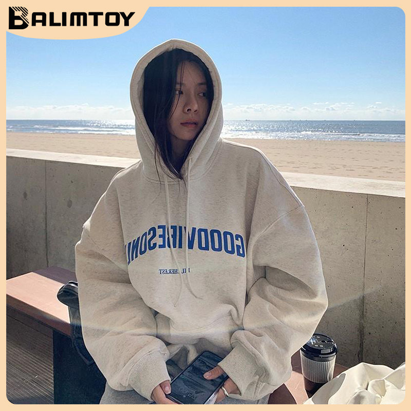 

Women's Hoodies Sweatshirts Letter Print Hoodies Women Vintage Winter Autumn Loose Hooded Shirt Grunge Street Sweatshirt Y2K Clothes Warm Oversize Pullover 230316, Blue