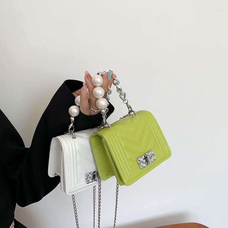 

Evening Bags Pearl Chain Mini Pouch Tote Crossbody Small Square Bag 2023 Originali vintage exquisite Vip Luxury Handbags For Women