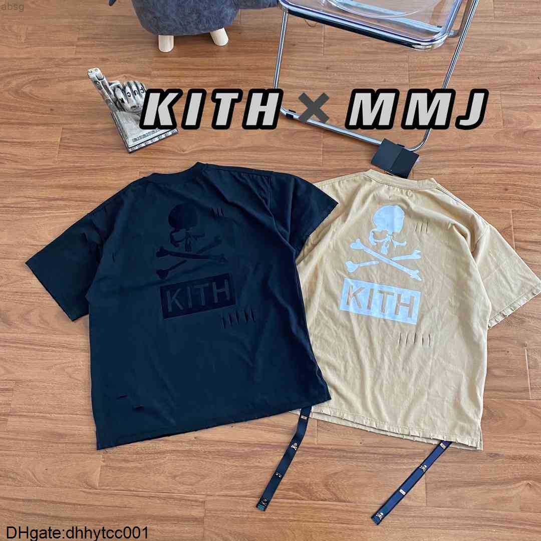 

21ss Kith x Mastermind Mmj t Shirt Men Women Skull Letter Print Round Collar T-shirt Fashion High Trend Tshirt Mxsb